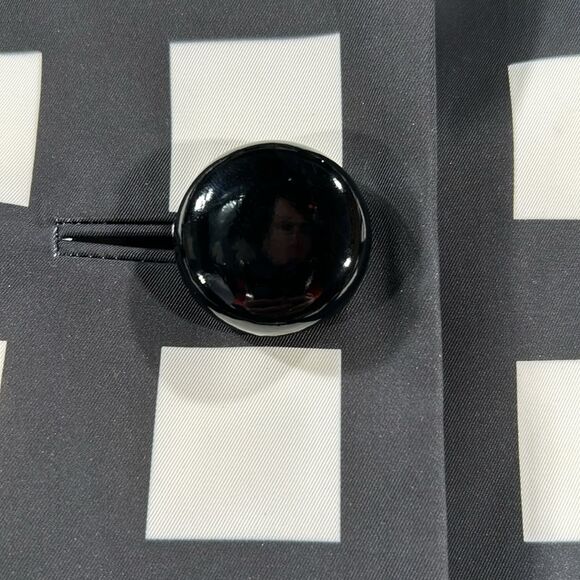 Kate Spade Black & White Franny Rain Coat Women's Size Medium Checkered Jacket - Picture 10 of 10